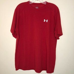 Under Armour Mens Red Heat Gear Short Sleeve T-Shirt Athletic Sporty